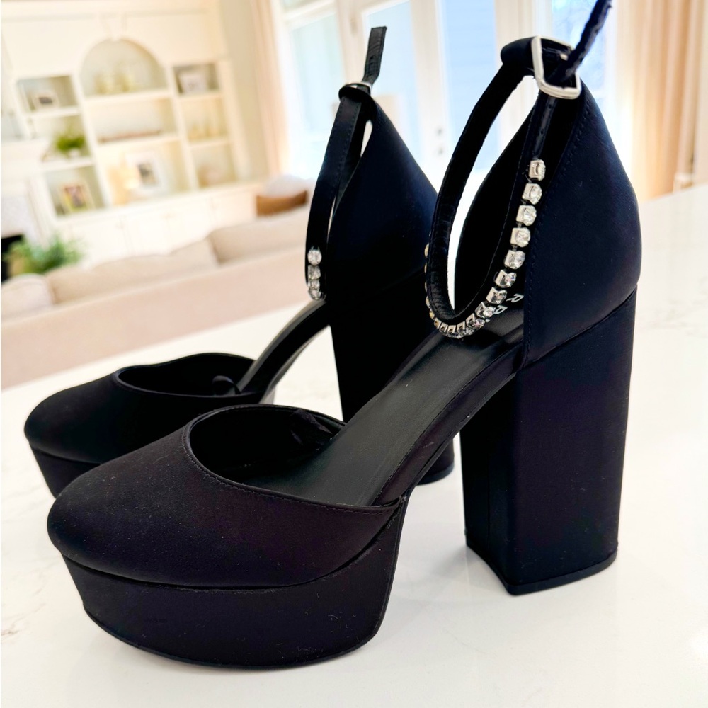 Torrid Wide Width Black Rhinestone Platforms - image 1